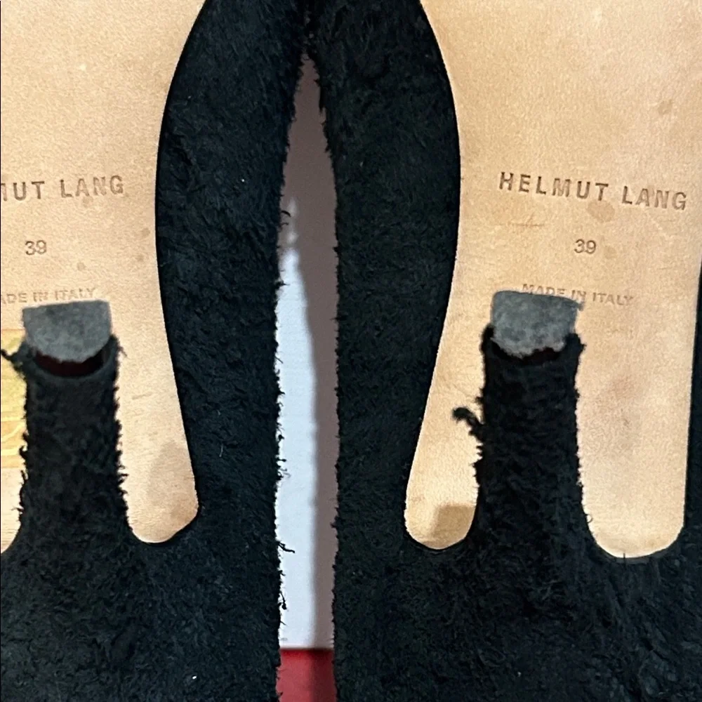 Helmut Lang Distressed Suede Black Heels